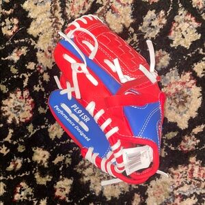 Rawlings Red and Blue Baseball Glove